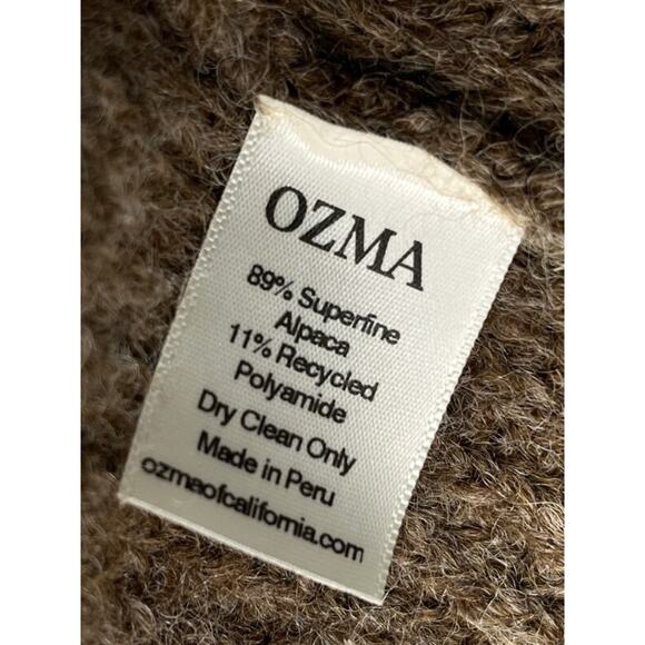 OZMA Sz M/L Sloan Duster Bark Open Front Cardigan Sweater Alpaca Thick - Picture 4 of 12